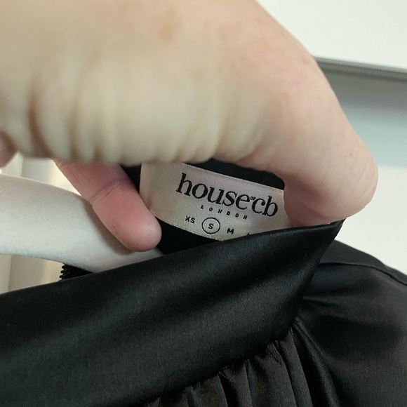 House of CB 'Khristen' Black Satin Blouson Dress size small - Picture 7 of 9